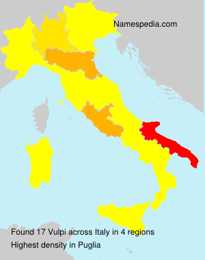 Surname Vulpi in Italy Surname Vulpi in Italy