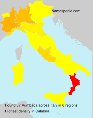 Surname Vumbaca in Italy Surname Vumbaca in Italy