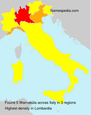 Surname Warnakula in Italy Surname Warnakula in Italy