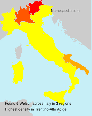 Surname Welsch in Italy Surname Welsch in Italy