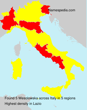 Surname Wesolowska in Italy Surname Wesolowska in Italy