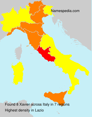Surname Xavier in Italy Surname Xavier in Italy