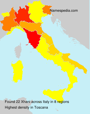 Surname Xhani in Italy Surname Xhani in Italy