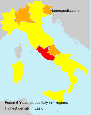 Surname Yates in Italy Surname Yates in Italy