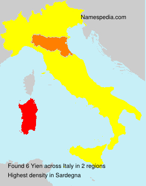 Surname Yien in Italy Surname Yien in Italy