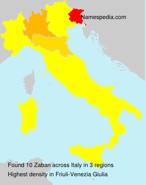 Surname Zaban in Italy Surname Zaban in Italy