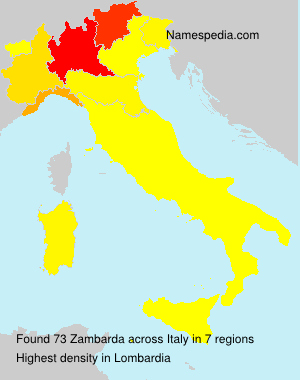 Surname Zambarda in Italy Surname Zambarda in Italy