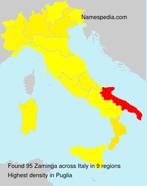 Surname Zaminga in Italy Surname Zaminga in Italy