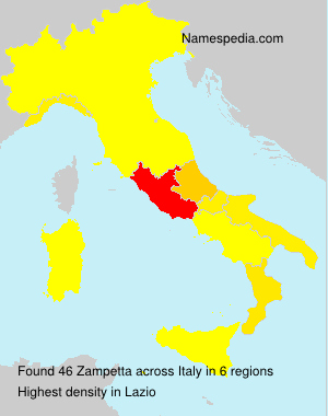 Surname Zampetta in Italy Surname Zampetta in Italy