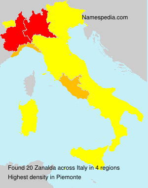 Surname Zanalda in Italy Surname Zanalda in Italy