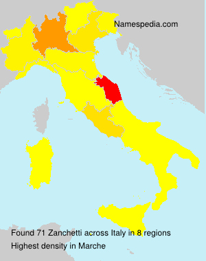Surname Zanchetti in Italy Surname Zanchetti in Italy