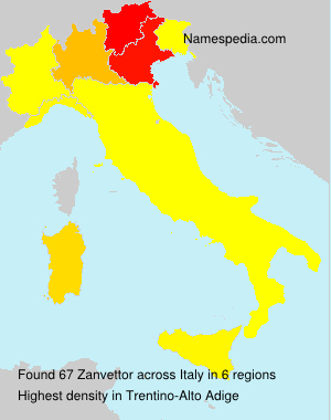 Surname Zanvettor in Italy Surname Zanvettor in Italy