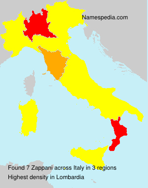 Surname Zappani in Italy