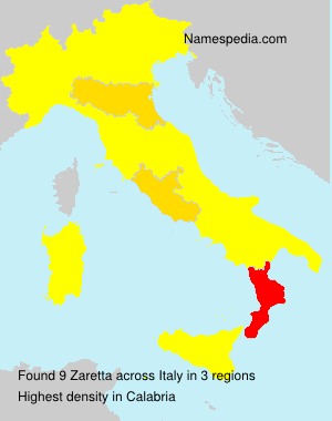 Surname Zaretta in Italy Surname Zaretta in Italy