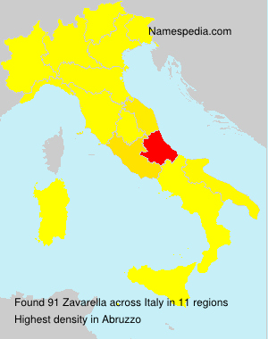 Surname Zavarella in Italy Surname Zavarella in Italy
