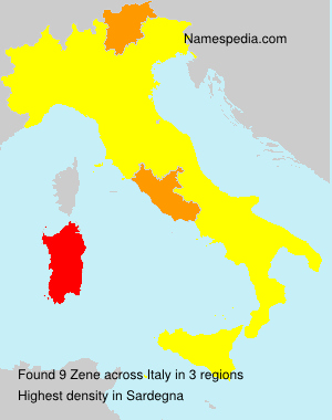 Surname Zene in Italy Surname Zene in Italy