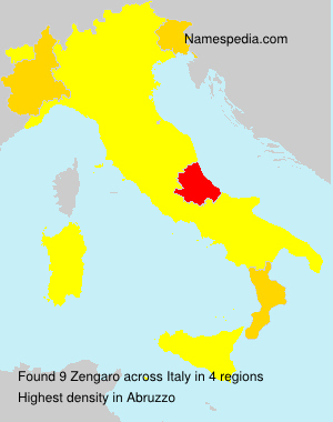 Surname Zengaro in Italy Surname Zengaro in Italy