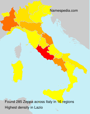 Surname Zeppa in Italy Surname Zeppa in Italy