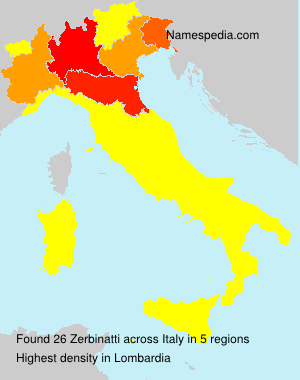 Surname Zerbinatti in Italy Surname Zerbinatti in Italy