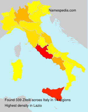 Surname Zitelli in Italy Surname Zitelli in Italy