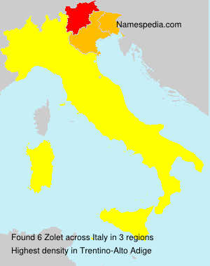 Surname Zolet in Italy Surname Zolet in Italy