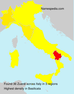 Surname Zuardi in Italy