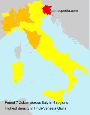 Surname Zuban in Italy