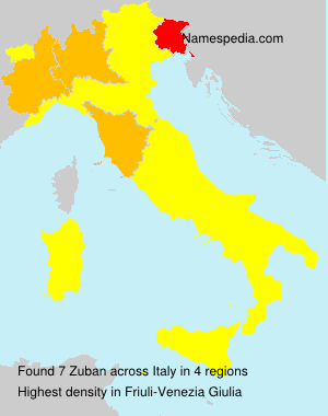 Surname Zuban in Italy Surname Zuban in Italy