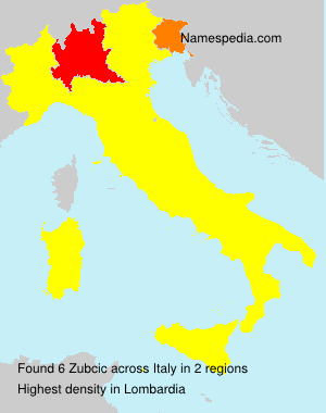 Surname Zubcic in Italy