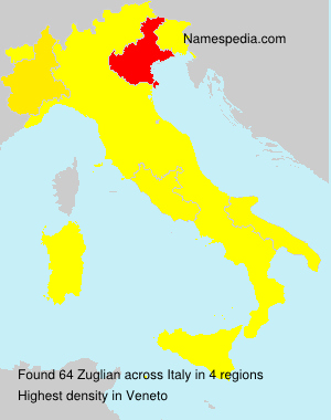 Surname Zuglian in Italy
