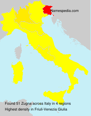 Surname Zugna in Italy Surname Zugna in Italy
