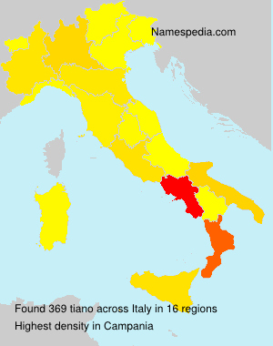 Surname tiano in Italy Surname tiano in Italy