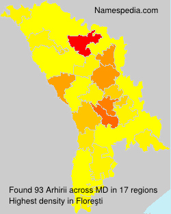 Surname Arhirii in Moldova Surname Arhirii in Moldova