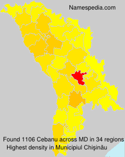 Surname Cebanu in Moldova Surname Cebanu in Moldova