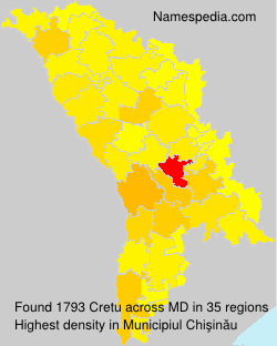Surname Cretu in Moldova Surname Cretu in Moldova