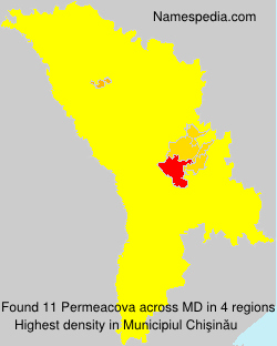Surname Permeacova in Moldova Surname Permeacova in Moldova