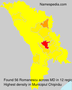 Surname Romanescu in Moldova Surname Romanescu in Moldova
