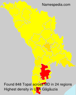 Surname Topal in Moldova Surname Topal in Moldova