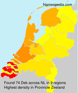 Surname Dek in Netherlands