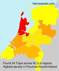 Surname Topal in Netherlands Surname Topal in Netherlands