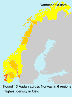 Surname Aadan in Norway Surname Aadan in Norway