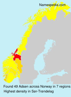 Surname Adsen in Norway Surname Adsen in Norway