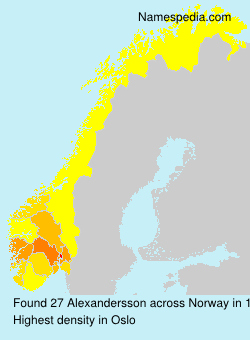 Surname Alexandersson in Norway Surname Alexandersson in Norway
