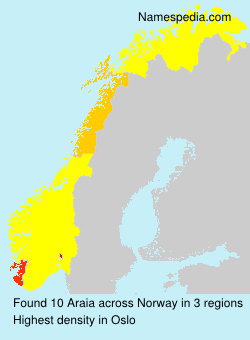 Surname Araia in Norway Surname Araia in Norway