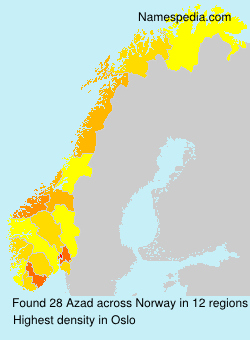 Surname Azad in Norway Surname Azad in Norway