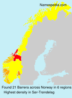 Surname Barrera in Norway Surname Barrera in Norway