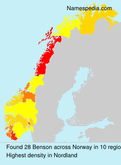 Surname Benson in Norway Surname Benson in Norway