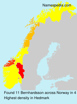 Surname Bernhardsson in Norway