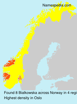 Surname Bialkowska in Norway Surname Bialkowska in Norway