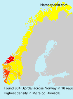 Surname Bjordal in Norway Surname Bjordal in Norway